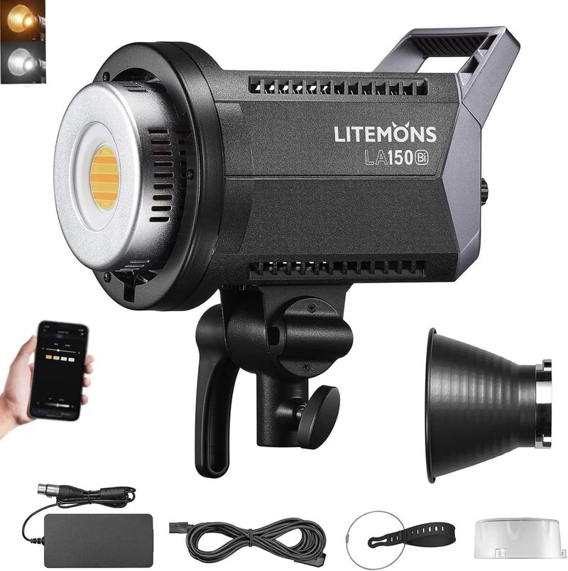 Godox Litemons LA150Bi LED Video Light, 2800K-6500K, Bowens Mount, CRI 96+ TLCI 97+, 11 FX Effect,0-100% Dimming, APP Control, for Film Shooting, Wedding, Live Broadcast, Portrait - Image 1