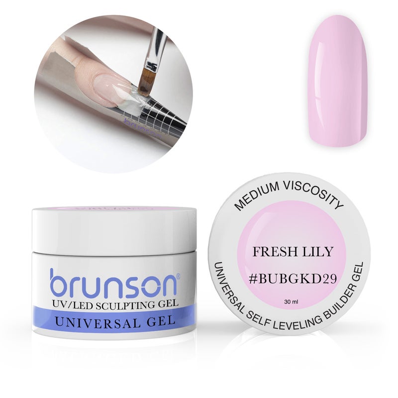 Brunson Builder Gel in Jar 30ml Professional Sculpting Builder Gel for Nail Extensions Overlays and 3D Nail Art UV LED Self Leveling Gel for Long Lasting High Gloss Nails