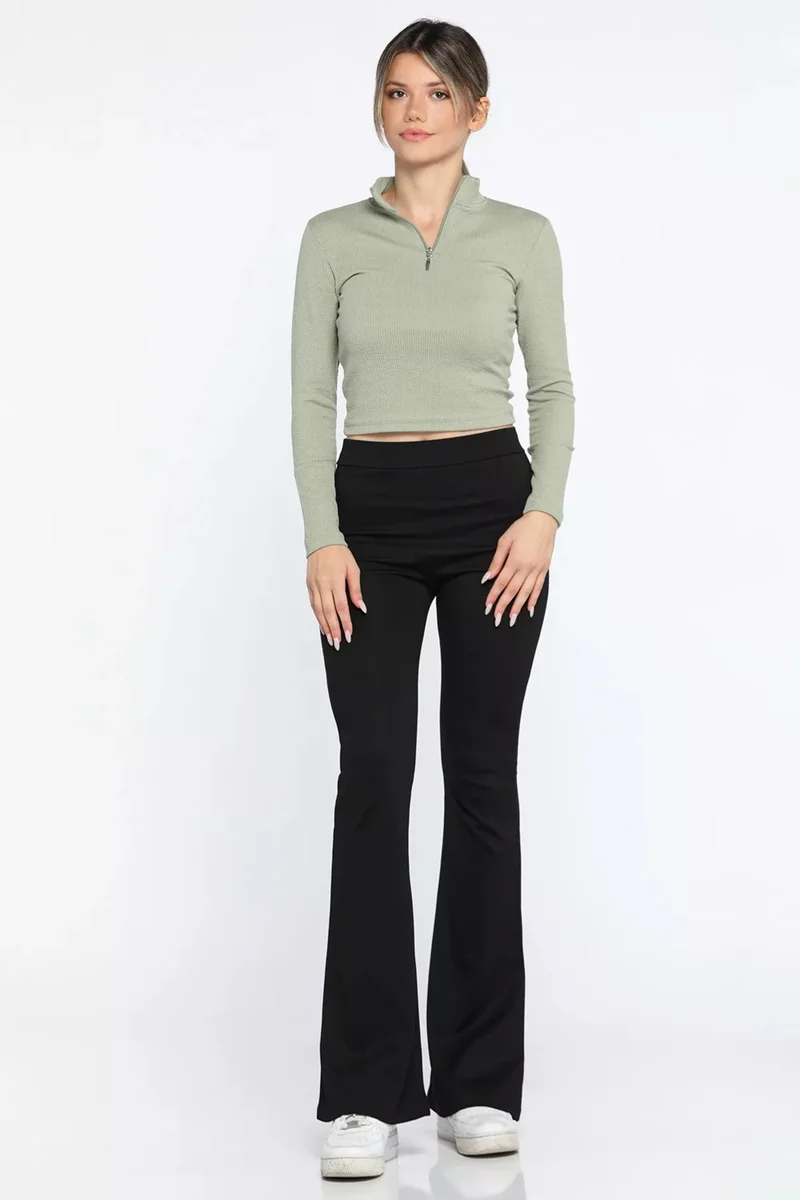 Gülseli Gulseli Women's High Waist Steel Bell-bottom Leggings