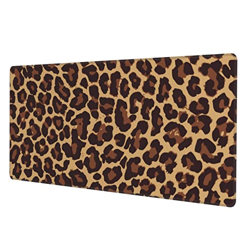 Yilad Leopard Print Gaming Mouse Pad Non Slip XL Large Mousepad Stitched Edge Rubber Base Desk Mat for Laptop PC Computer - Image 1