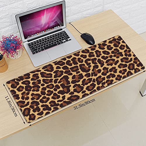 Yilad Leopard Print Gaming Mouse Pad Non Slip XL Large Mousepad Stitched Edge Rubber Base Desk Mat for Laptop PC Computer - Image 2
