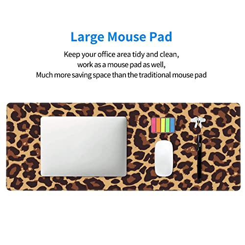 Yilad Leopard Print Gaming Mouse Pad Non Slip XL Large Mousepad Stitched Edge Rubber Base Desk Mat for Laptop PC Computer - Image 5
