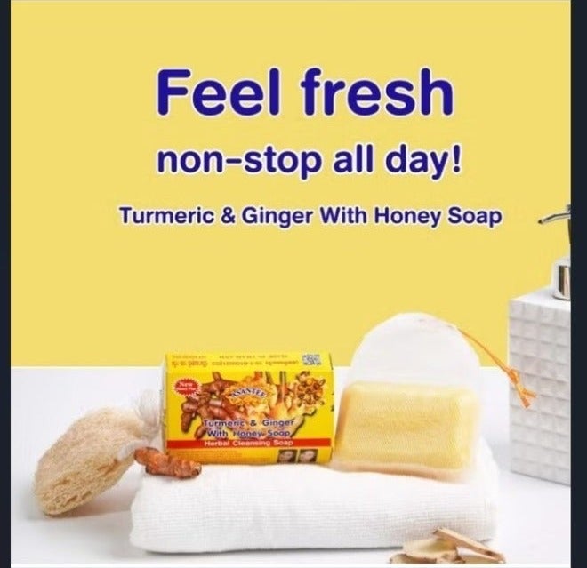 Asantee Turmeric & Ginger with Honey Soap 125g for Brightening & Hydration, Moisturizing Deep Cleansing Herbal Bath Soap for Soft Smooth Skin - Image 4