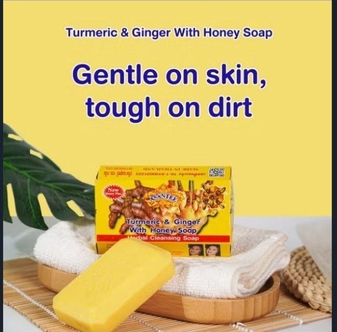 Asantee Turmeric & Ginger with Honey Soap 125g for Brightening & Hydration, Moisturizing Deep Cleansing Herbal Bath Soap for Soft Smooth Skin - Image 5