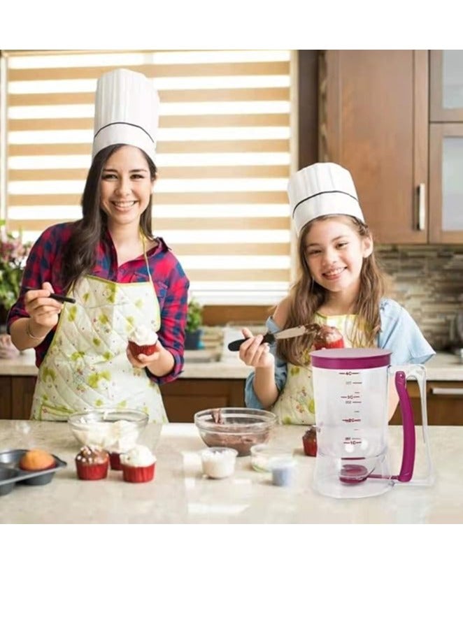 Batter Separator, Batter Dispenser for Cupcakes Pancakes Cookie Cake Waffles, Cookie Separator Batter Cream Sepratator Baking Tools with Measuring Label, Pancake Batter Dispenser