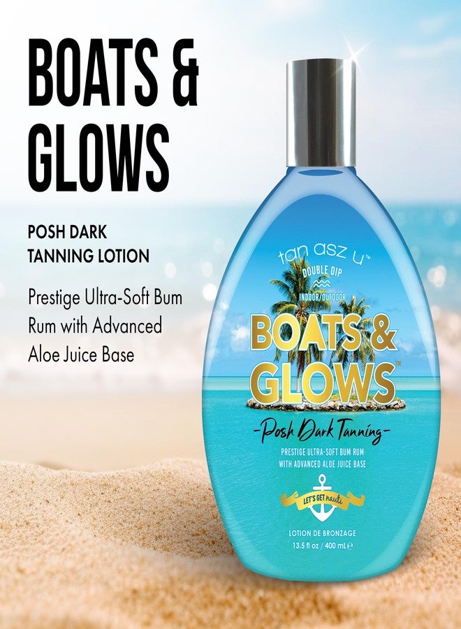 تان أسز يو لوشن تسمير البشرة Tan Asz U Boats & Glows، لون برونزي داكن فاخر للاستخدام الداخلي والخارجي، بقاعدة من عصير الصبار، والببتيدات، والسيراميدات، وحمض الهيالورونيك، 13.5 أونصة سائلة - Image 2