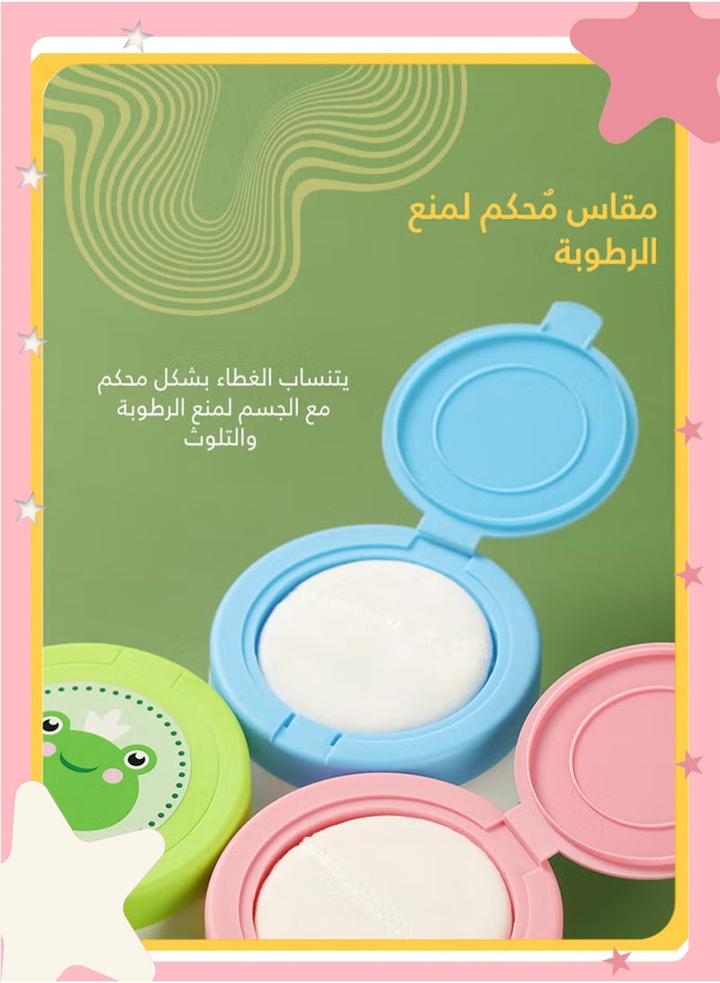 insular Baby Powder Puff Box, 1 Pack Fluffy Puff with Moisture-Proof Sealed Container,  Anti-Slip Comfort Grip for Baby Talcum/Body Powder, Multi-Use for Infant Skin Care & Women Loose Powder (Pink Panda) - Image 4