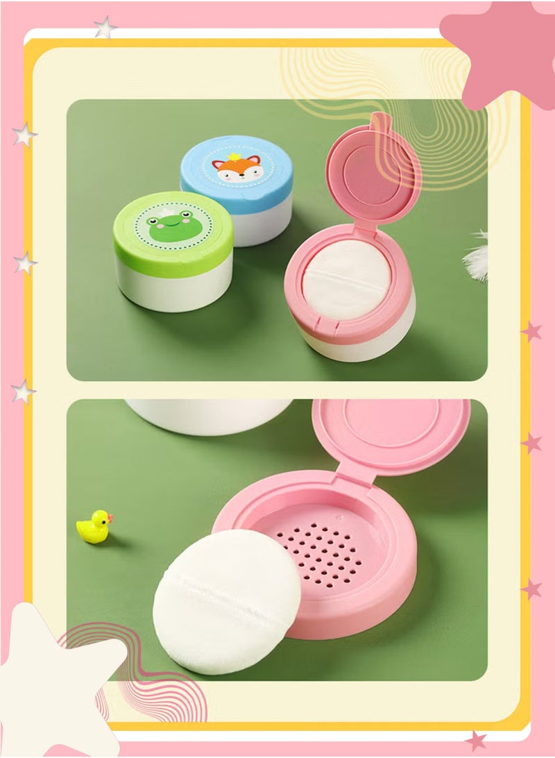 insular Baby Powder Puff Box, 1 Pack Fluffy Puff with Moisture-Proof Sealed Container,  Anti-Slip Comfort Grip for Baby Talcum/Body Powder, Multi-Use for Infant Skin Care & Women Loose Powder (Pink Panda) - Image 5