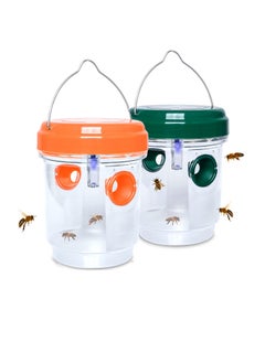 SYOSI SYOSI 2 Pcs Wasp Traps, Solar Powered Wasp Killer, Outdoor Hanging Yellow Jacket Trap with UV Light, Reusable Bee Catcher, Outdoor Hornet Trap for Garden, Orchards, Farms  - Image 1