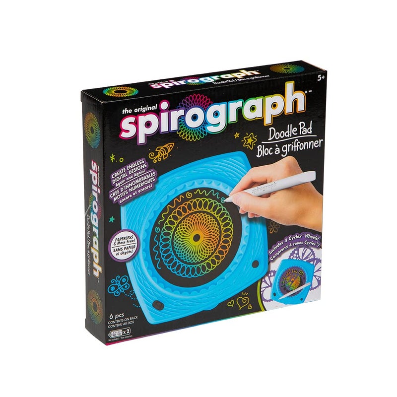 Spirograph Doodle Pad Arts and Crafts Scratch Art LCD Writing Tablet for Kids Kids Toys Art Supplies Drawing Kit Spiral Art DoubleSides Stylus Buildin Storage Stencils Included Ages 5 - Image 2