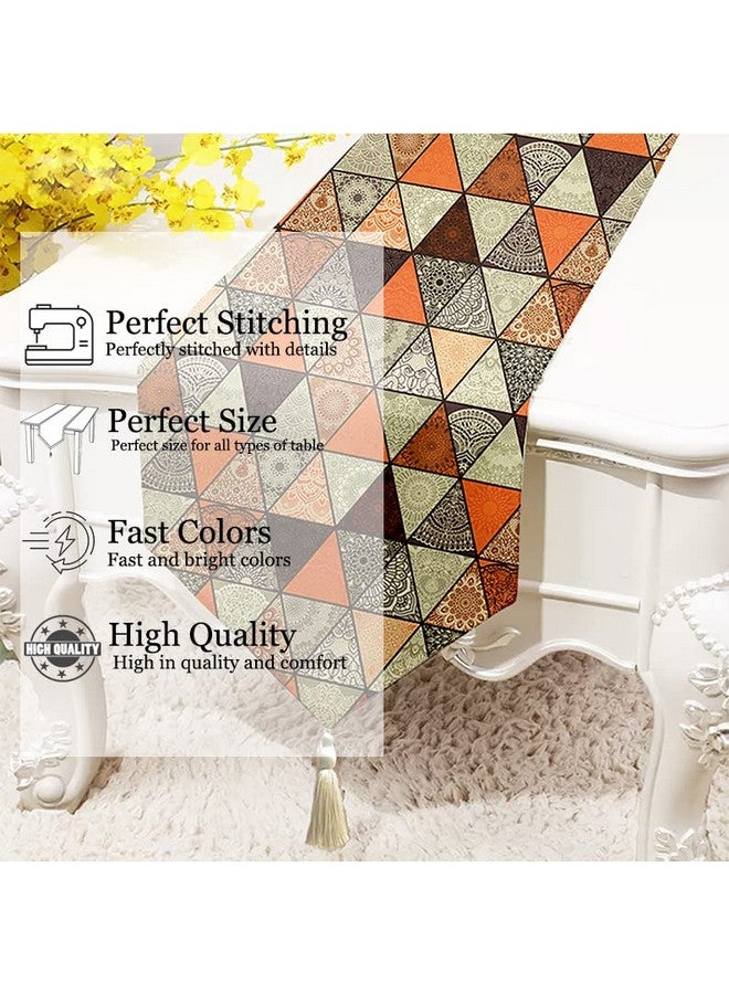 STITCHNEST Mandala Printed Poly Cotton 6 Seater Table Runner and Bed Runner, with Tassel, 13 x 72 Inches - Image 2