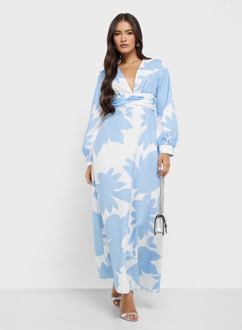 فستان بطبعات زهور