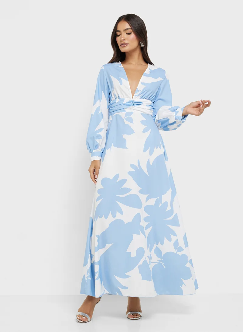 ELLA Floral Print Maxi Dress