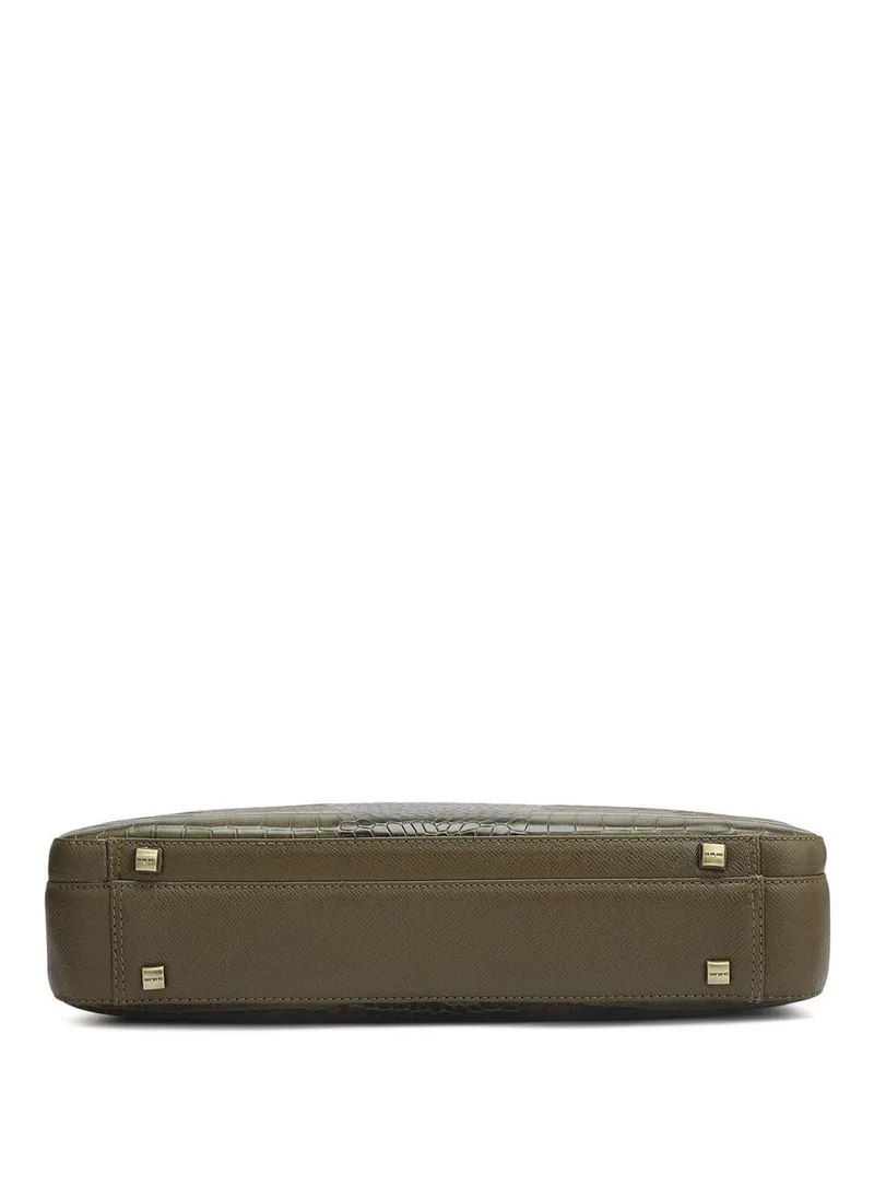 Da Milano green Genuine Leather Green Computer Bag for Men | Best Price UAE