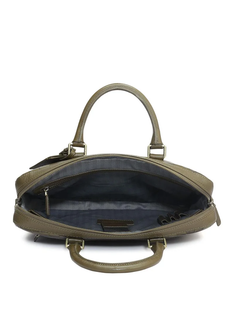Da Milano green Genuine Leather Green Computer Bag for Men | Best Price UAE