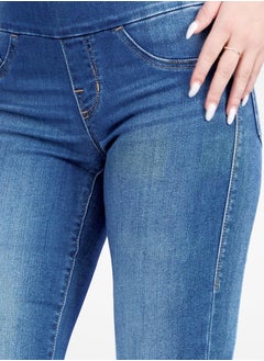 Web Denim Web Denim Blue Highwaist Jegging Pant Fashionable Comfort Fit Casual Cotton Jegging With Pockets For Women  - Image 2
