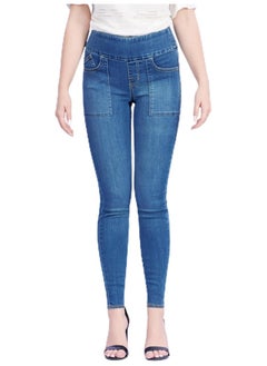 Web Denim Web Denim Blue Highwaist Jegging Pant Fashionable Comfort Fit Casual Cotton Jegging With Pockets For Women  - Image 4