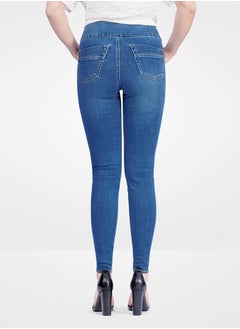 Web Denim Web Denim Blue Highwaist Jegging Pant Fashionable Comfort Fit Casual Cotton Jegging With Pockets For Women  - Image 3