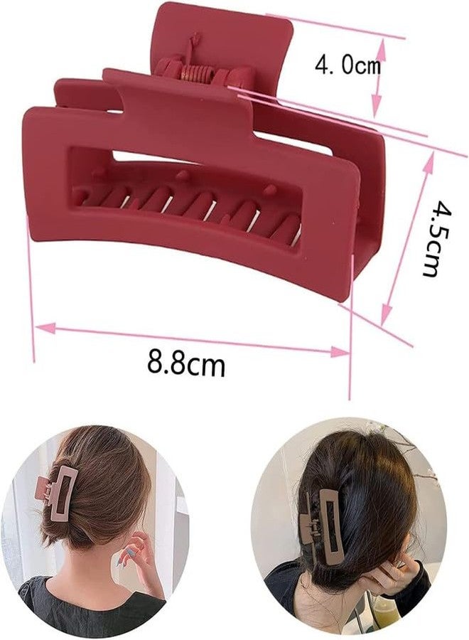 Minta 6 Pieces Rectangular Hair Clips, Hair Clips for Matte Women, Non-Slip Hair Clip, Large Plastic Claw Hair Clips, Multicolor Hair Clip, for Women and Girls - Image 2