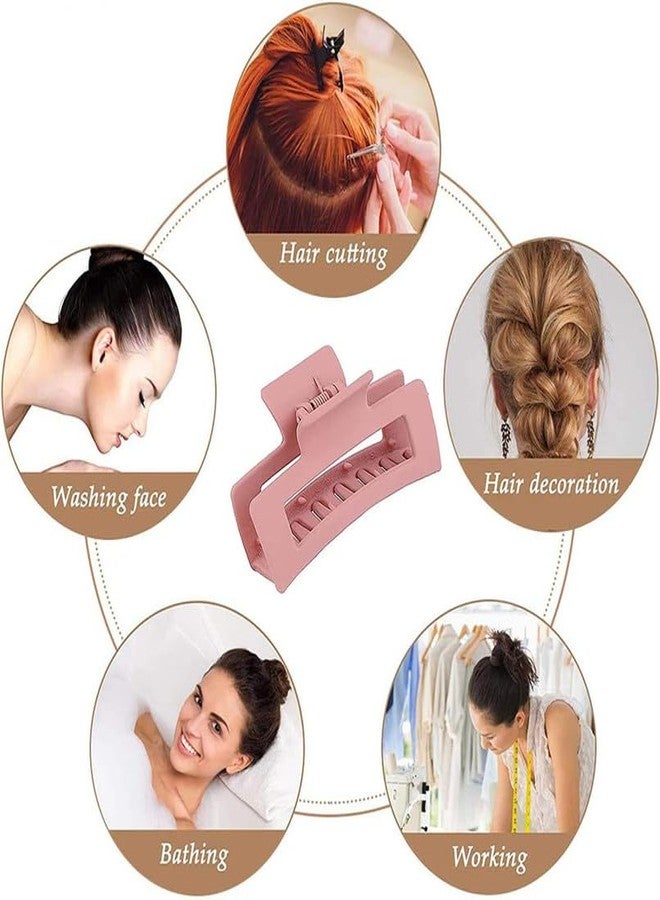 Minta 6 Pieces Rectangular Hair Clips, Hair Clips for Matte Women, Non-Slip Hair Clip, Large Plastic Claw Hair Clips, Multicolor Hair Clip, for Women and Girls - Image 4