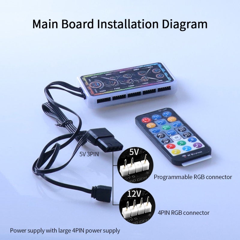 RGB Controller: White, Music Rhythm, Motherboard Synchronous - Wireless Remote Control, AURA Sync Controller for PC Enthusiasts - Image 3