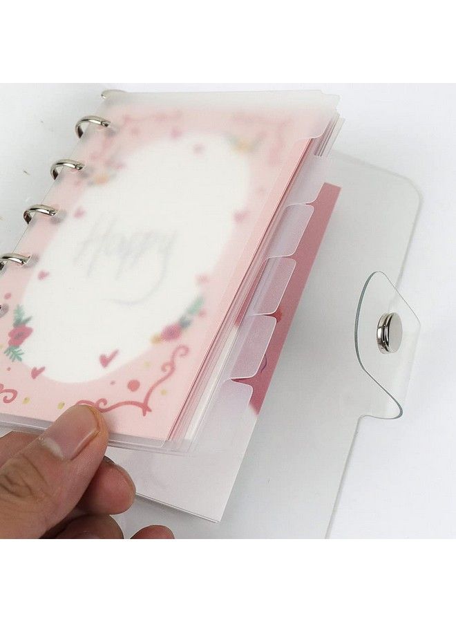MEI YI TIAN 2 Sets 6Tab Binder Dividers A7 Size 6 Ring Binders Index Dividers With 1 6 Cut Tabs Frosted Translucent Pp Loose Leaf Inserts 6 Tabs Per Set  - Image 4