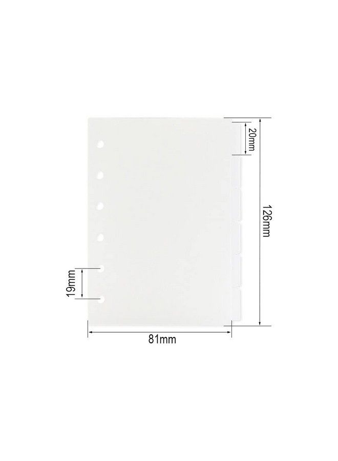 MEI YI TIAN 2 Sets 6Tab Binder Dividers A7 Size 6 Ring Binders Index Dividers With 1 6 Cut Tabs Frosted Translucent Pp Loose Leaf Inserts 6 Tabs Per Set  - Image 3