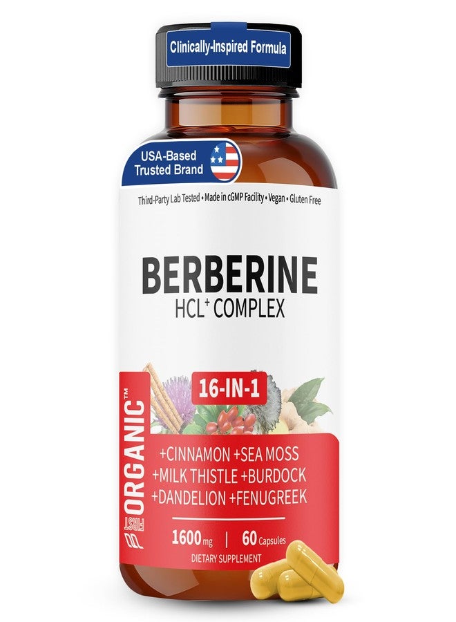 FIRSTORGANIC Premium Berberine Complex | Multi-Ingredient Botanical Blend with Cinnamon, Milk Thistle, NAC & Zinc | Daily Plant-Based Formula | Third-Party Lab Tested, Vegan, Non-GMO, Gluten-Free, 60 Capsules - Image 1