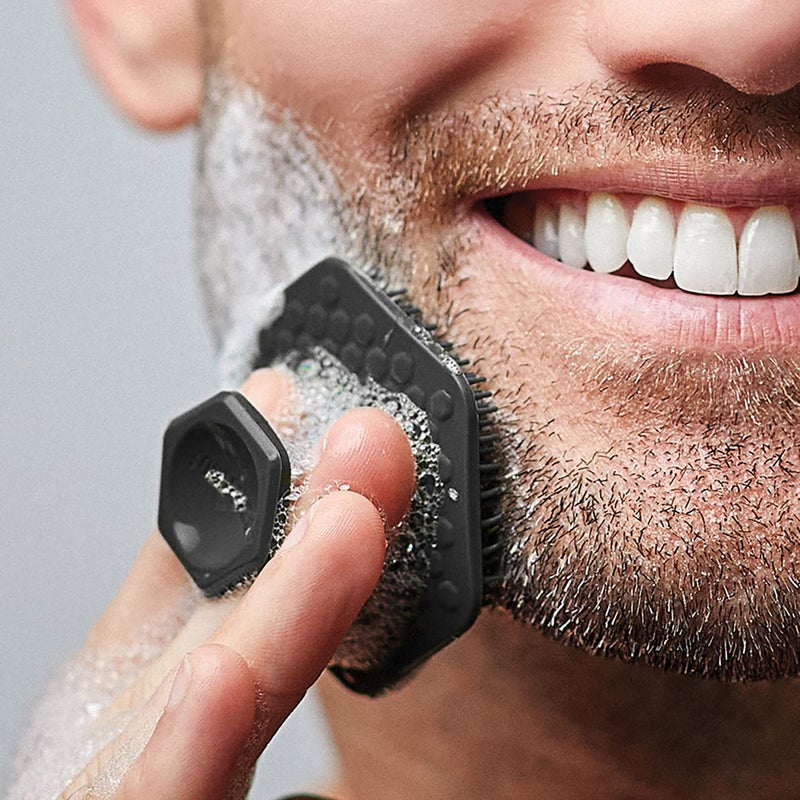 Tooletries - Men's Face Scrubber - Premium Silicone Facial Cleansing Brush, Gentle Exfoliator Pad & Soft-Touch Massager - Removes Dead & Dry Skin - Long Lasting Shower Accessories - Charcoal - Image 3
