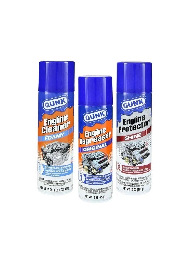 Gunk Engine Care - Degreaser, Cleaner & Protector - 3 Pack - Image 1