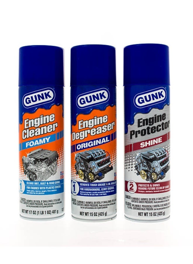 Gunk Engine Care - Degreaser, Cleaner & Protector - 3 Pack - Image 2
