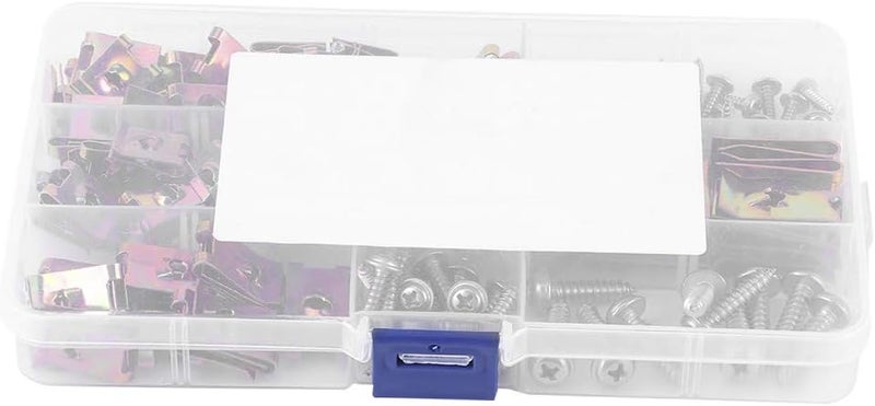 klarako Car U Clip, Automotive U Type Nut Screw Clip Metal Body Panel Clip Interior Trim Fasteners with Stainless Steel Screws Assortment Kit for Motorcycle Repair Replacement - Image 5