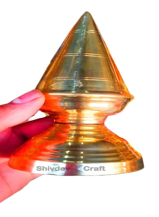 SHIVDEV CRAFT Temple Kalash Mandir Shikhar Temple Top Gumbad Dom Kalash (2 Steps, Brass, Golden, 6 Inch Height) - Image 1