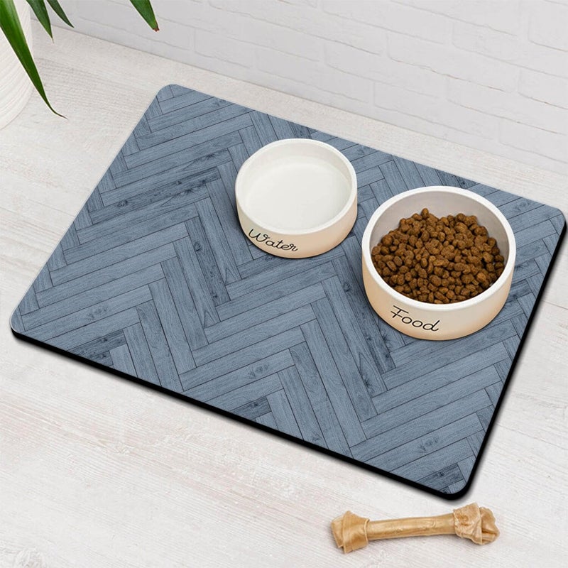 Ayiashiab Dog Food Mats for Floors Absorbent, Pet Cat Food Mat - Quick Dry Dog Bowl Mats for Food and Water, Eco-Friendly Boho Pet Supplies - Image 1