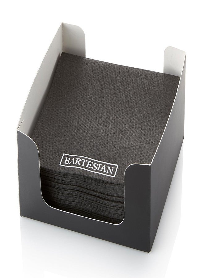 Bartesian Black Paper Cocktail Napkins - Elegant Soft Absorbent Party Bar Napkins for Cocktails & Mocktails - Sophisticated Decorative Beverage Napkin Set for Home Bars - 5 x 5 Inches, 50 Pack - Image 1