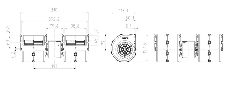 SPAL BLOWR Assembly 1 SPEED  24V - Image 2