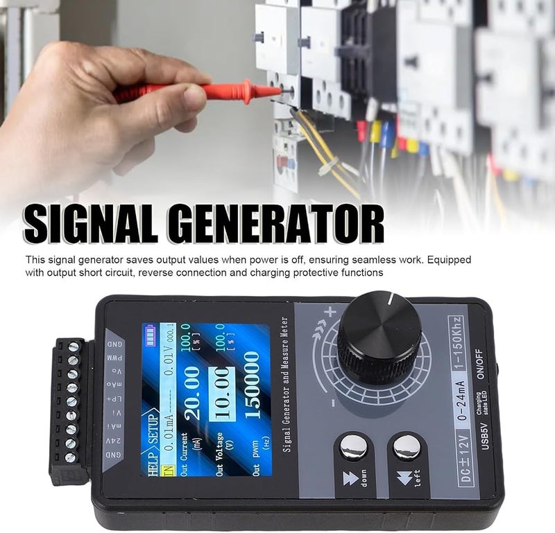 Generic 4-20mA Current Voltage Signal Generator, Built-in Battery Power Supply Interface Analog Simulator, LED Test Calibration PWM Pulse 1-150kHz, for PLC, Panel Debugging - Image 2