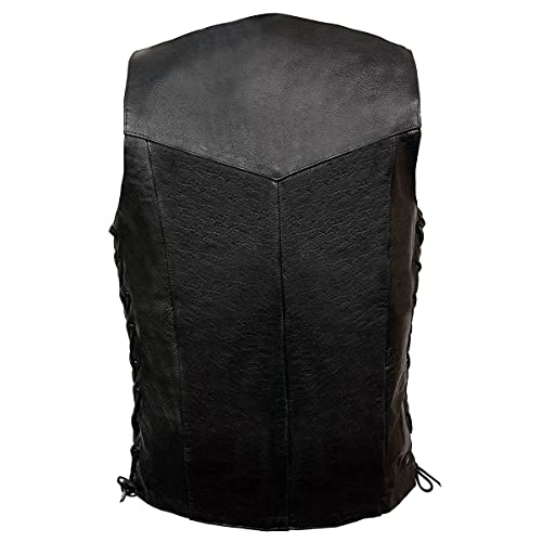 EVENT LEATHER EL5315TALL Black Motorcycle Leather Vest for Men's Tall Sizes Riding Club Adult Motorcycle Vests - Medium-Tall - Image 5