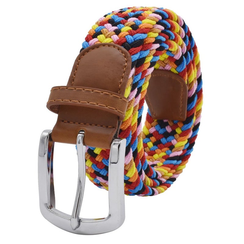 VONSELY Stretch Belt, Elastic Belts Braided Fabric Belt Colorful Woven Belts - Image 1