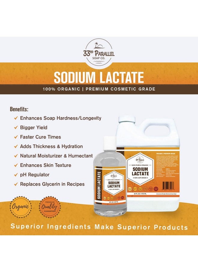 33RD PARALLEL SOAP CO. Sodium Lactate (8 oz) for Soap Making & Lotions, Premium Sodium Lactate Liquid, 60% Concentration, Cosmetic Grade, Moisturize Anti-Aging, Makes Soap Harder | 8 FL OZ  - Image 4