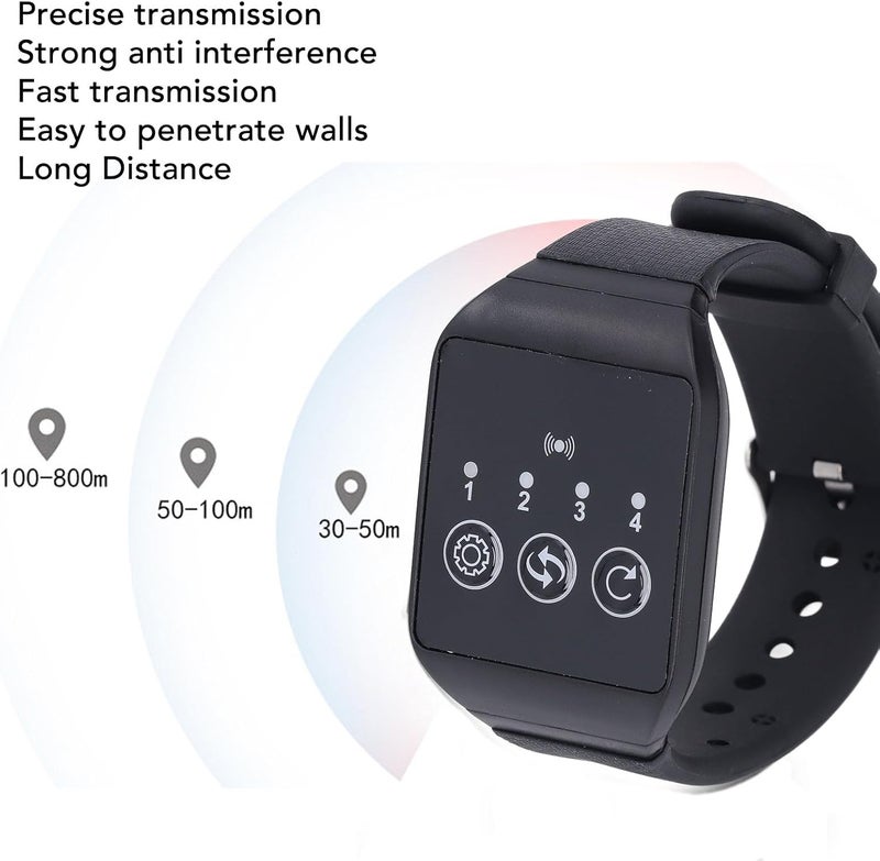 Bewinner 1 Watch and 4 Button Pagers for Restaurant, Wireless Nurse Call System Caregiver Pager, Long Range Customer Service for Hospital Hotel Restaurant Pager - Image 4