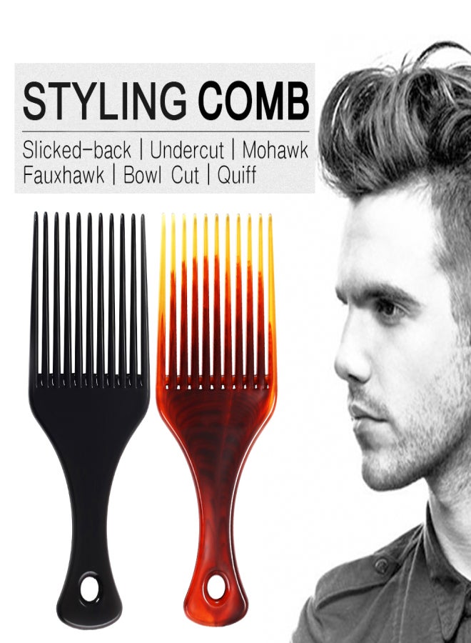 Bluezoo Hair Comb Insert Afro Hair Pick Comb Hair Comb Oil Slick Styling Hair Brush Hairdressing Accessory for Men& Women - Image 2