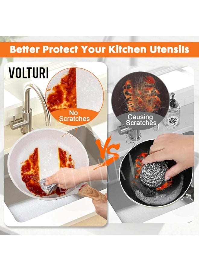 VOLTURI Non Scratch Wire Dish Cloth (Pack of 10), Steel Scrubber for Utensils Cleaning, Multipurpose Wet and Dry Cleaning, Stainless-Steel Dish Wash Scrubber for Washing Dishes, Sinks, Counters - Image 3