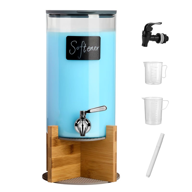 Spreccio Glass Laundry Detergent Dispenser with Holder11 Gallon Laundry Liquid Dispensers with StainlessSteel TapLarge Glass Fabric Softener Containers with Stand for Laundry Room Organization - Image 2