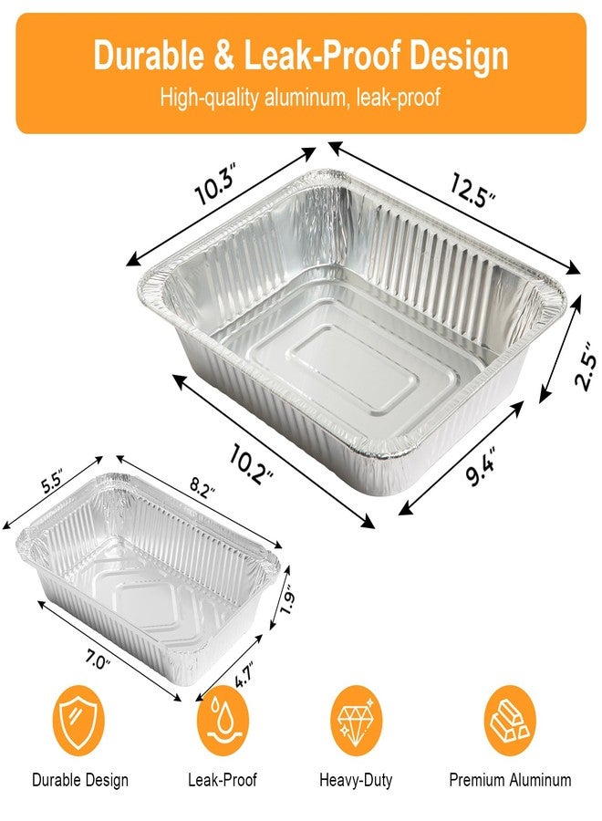Notwoe® 30pc Disposable Aluminum Pans With Lids, 9x13 (10pc) And 8.2x5.7 Square (20pc) Combo Set, Disposable Baking and Cake Pan. (30) - Image 2