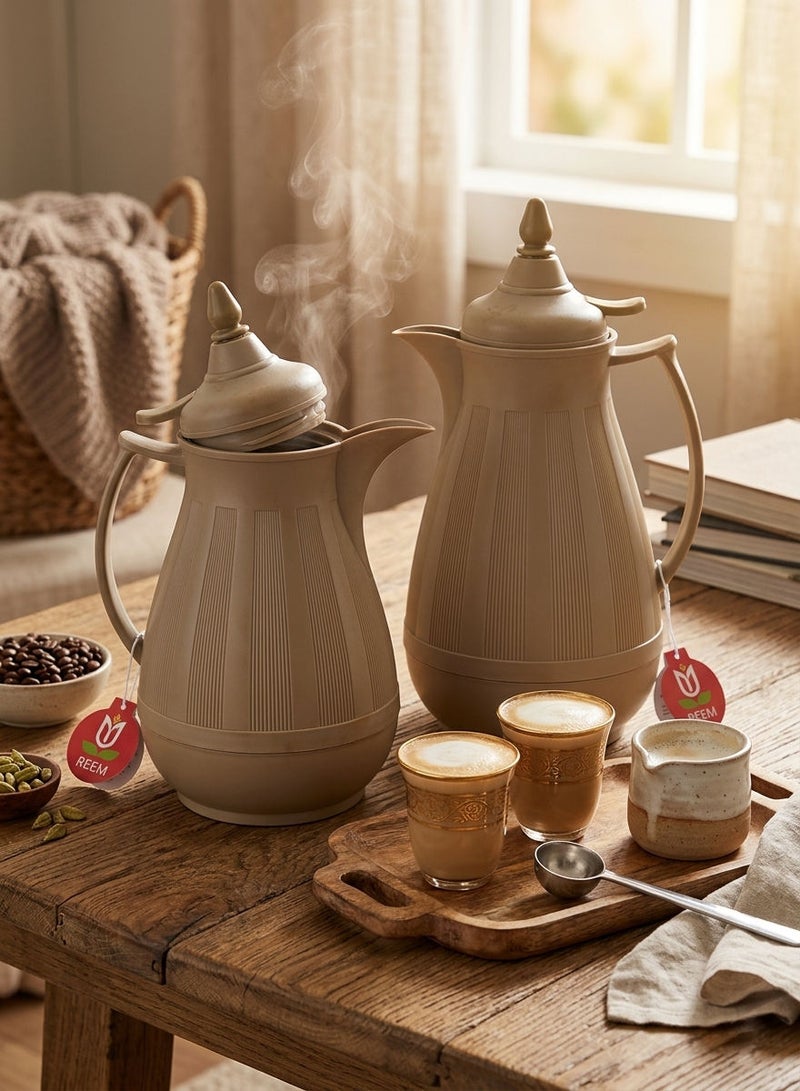 REEM 2-Piece Tea/Coffee Flask Set Milk Coffee 0.7L & 1.0L - Image 2