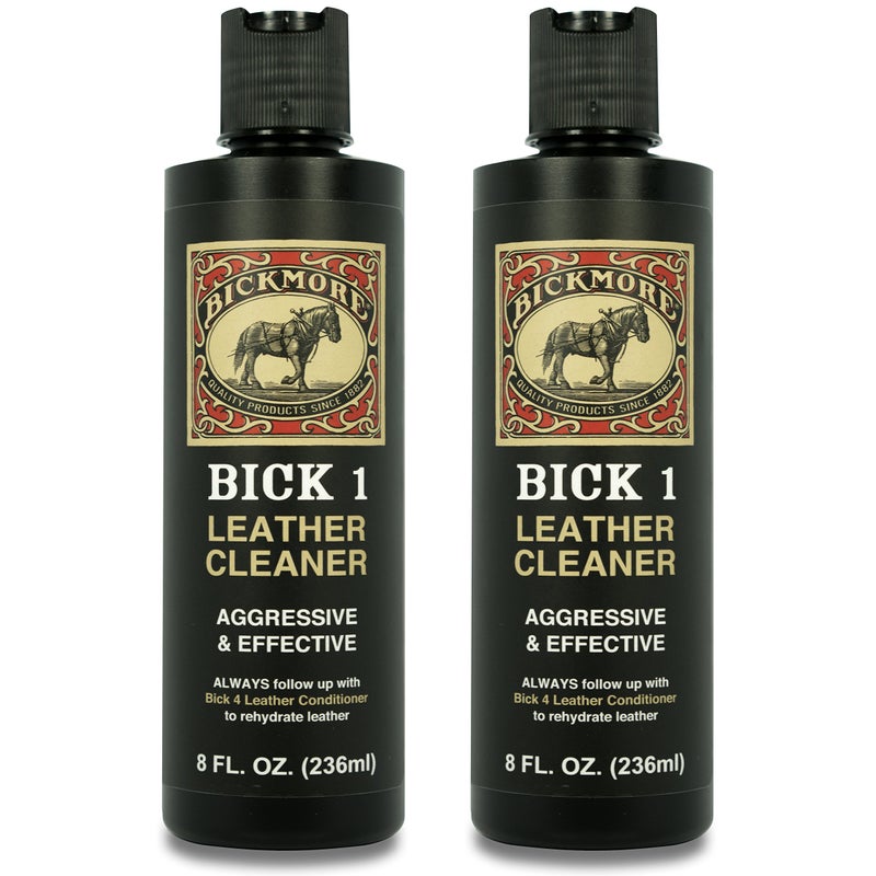 Bickmore Bick 1 Leather Cleaner 8 oz 2 Pack Clean Dirt Oil Sweat Salt and Water Stains from All Colored White and Black Leather
