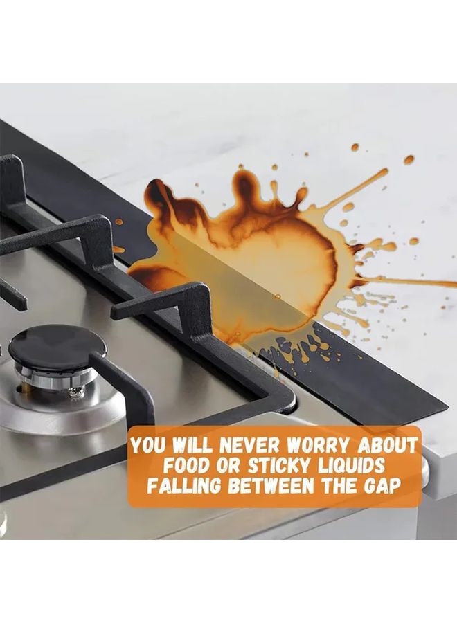2pcs Black 21 Inch Silicone Stove Seam Cover Heat Resistant Gap Filler for Stoves and Countertops - Image 4