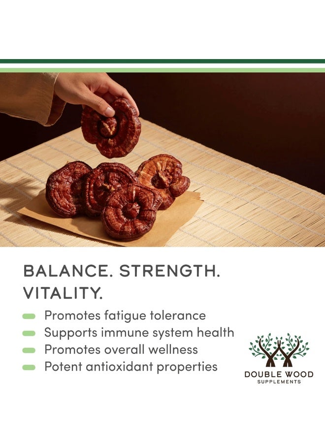 Double Wood Supplements Reishi Mushroom Capsules – 300 Count (4:1 Ganoderma Extract, 1,000 mg Servings) Double Wood Supplements - Image 4