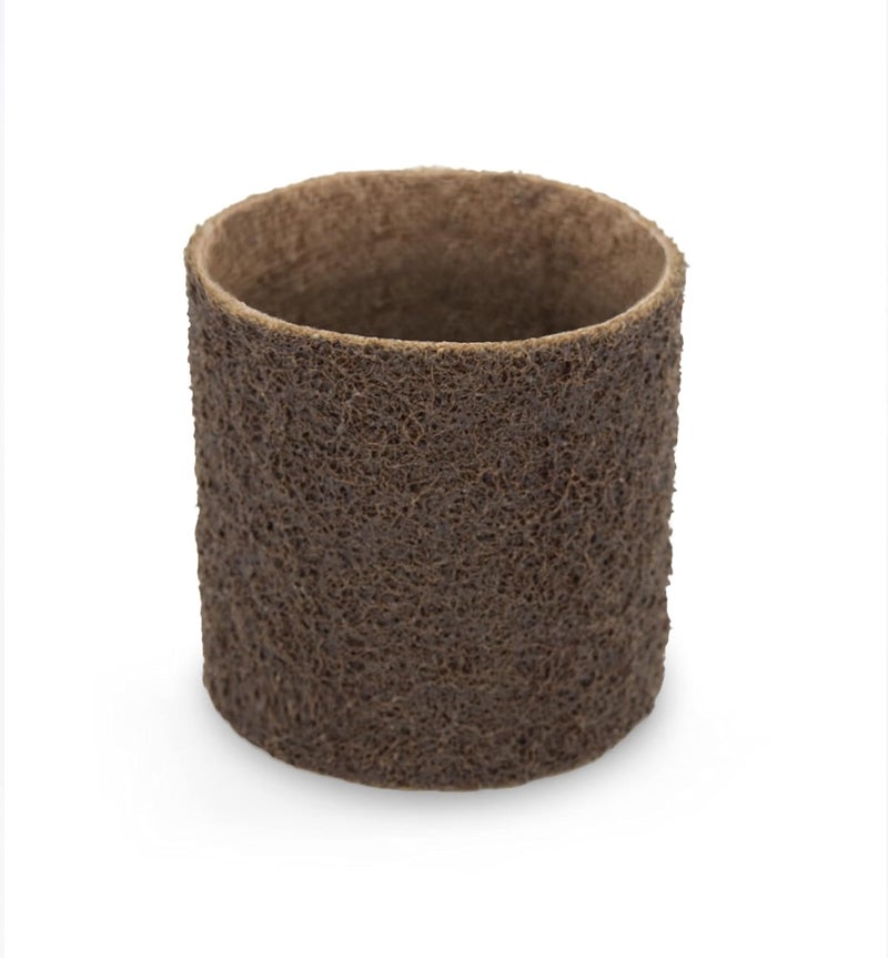 CS Unitec | PTX Coarse Fleece Nonwoven Sleeve | Abrasive Grit Torque Grinder Tool Attachment for Scratch Removal|3-1/2" Diameter x 4" Wide, Brown, (Pack of 4 - Image 1